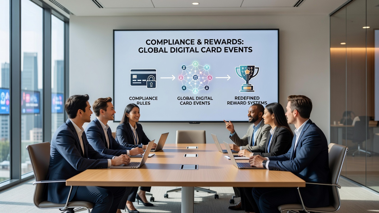 Analytics dashboard displaying reward system adjustments alongside compliance rule overlays for digital card tournaments