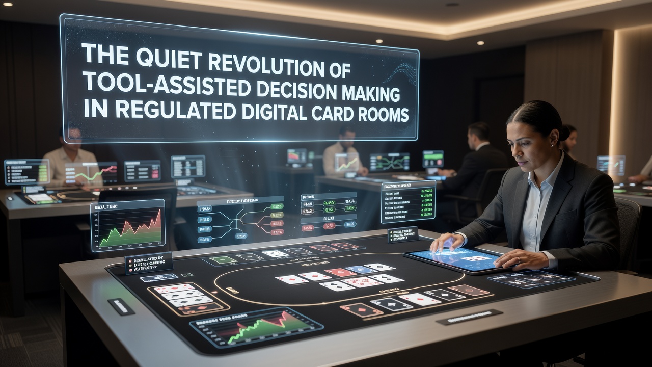 Compliance dashboard showing integrated tool metrics and regulatory audit logs in a digital card room