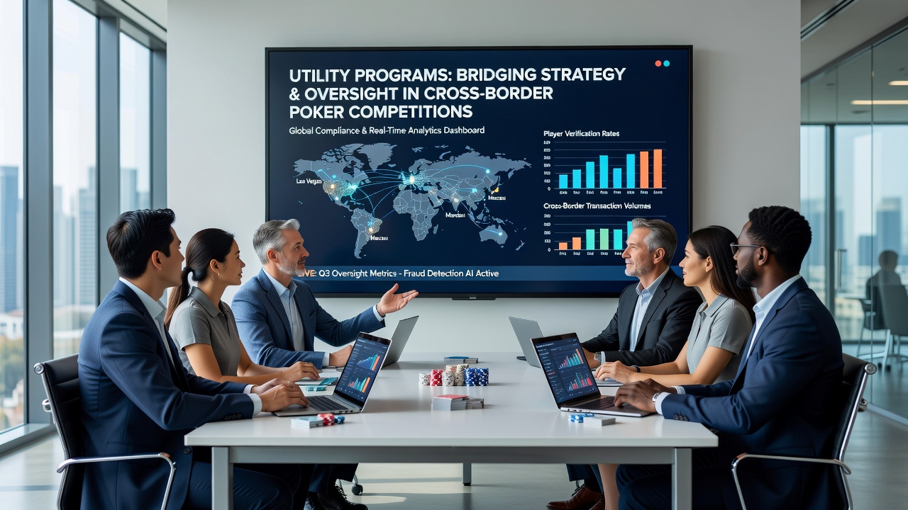 Mid-article view of integrated poker utility software interfaces showing compliance and strategy modules